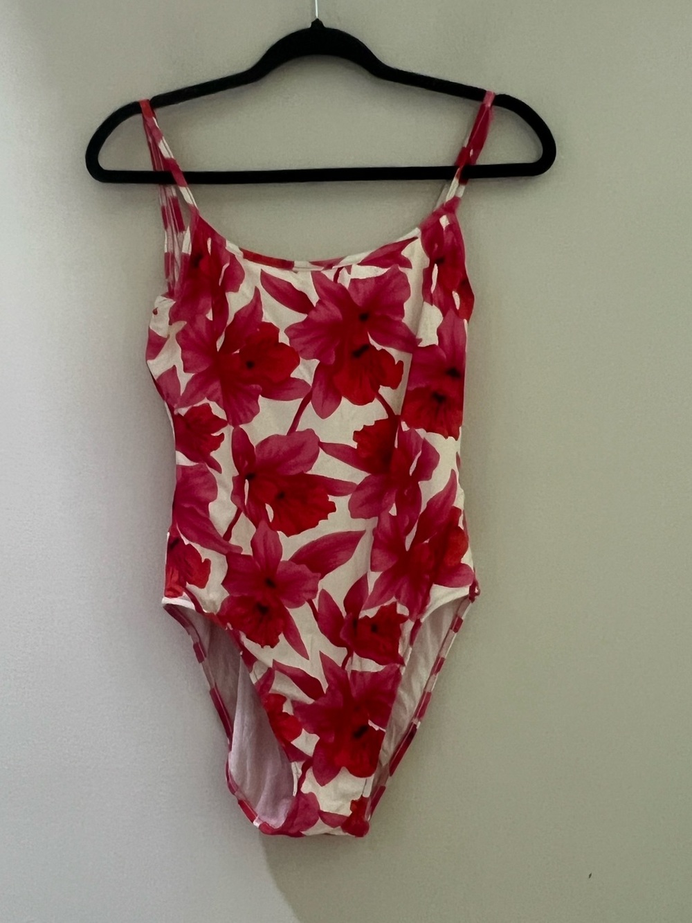 Oscar de la Renta Pink and White Floral One-Piece